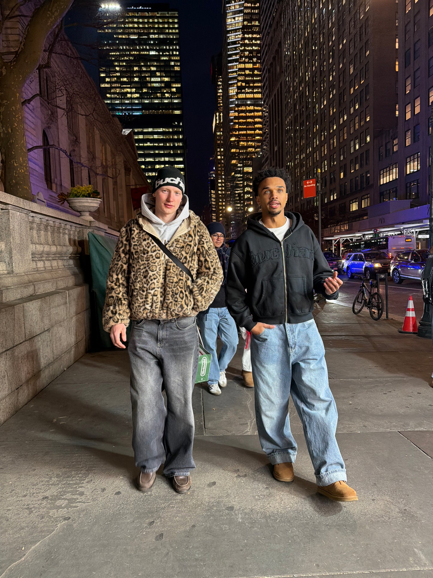 Distressed Big Logo Zip - Black