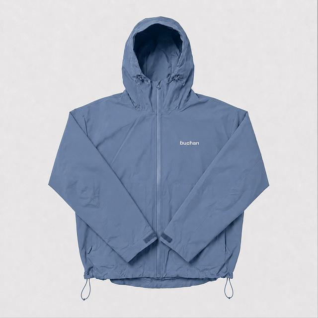 Water Reactive Cheetah Rain Jacket in Blue