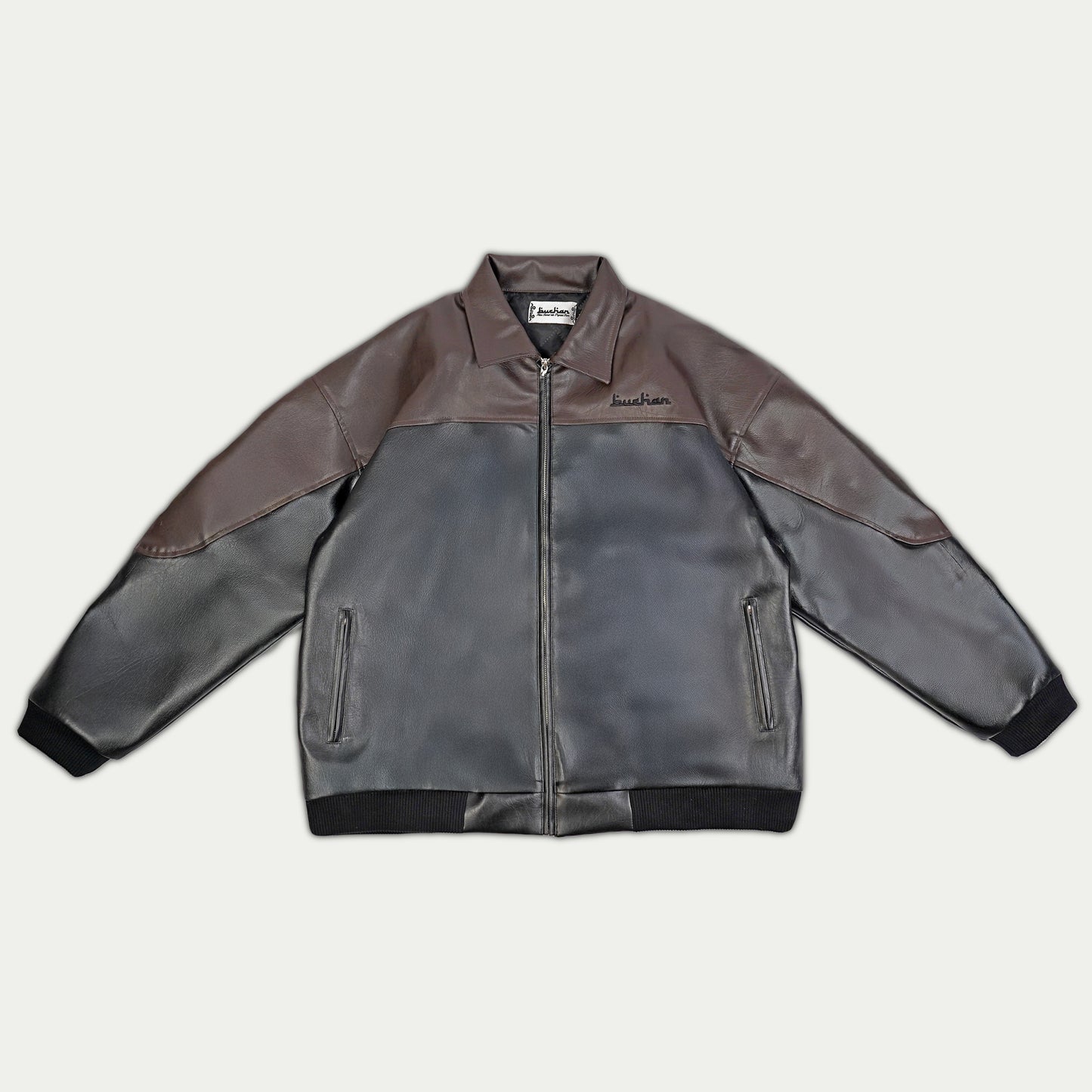 Leather Jacket - Black/Brown