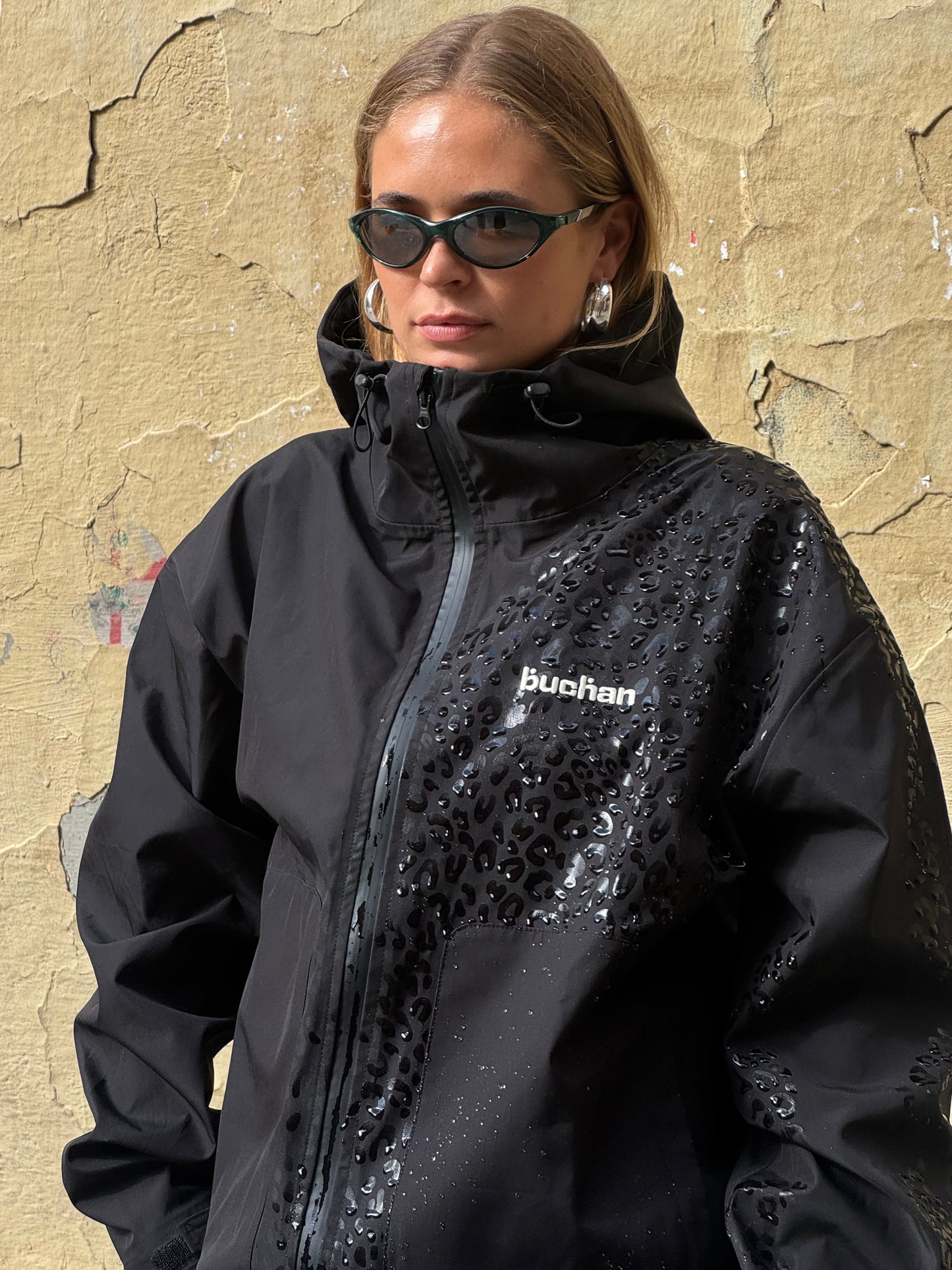 Water Reactive Cheetah Rain Jacket