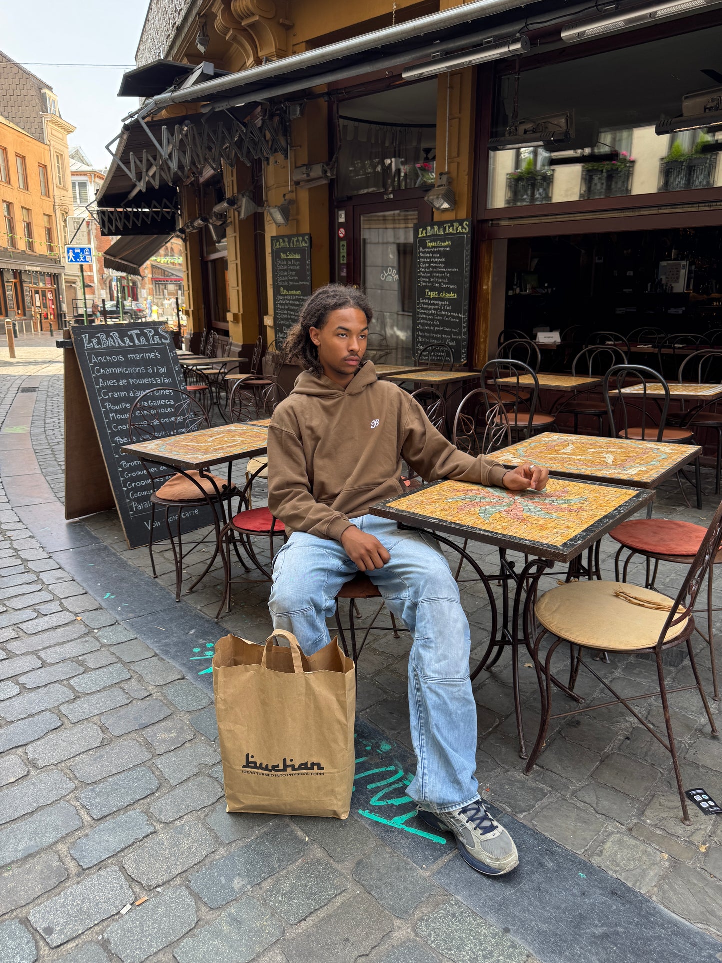 New B Hoodie - Brown