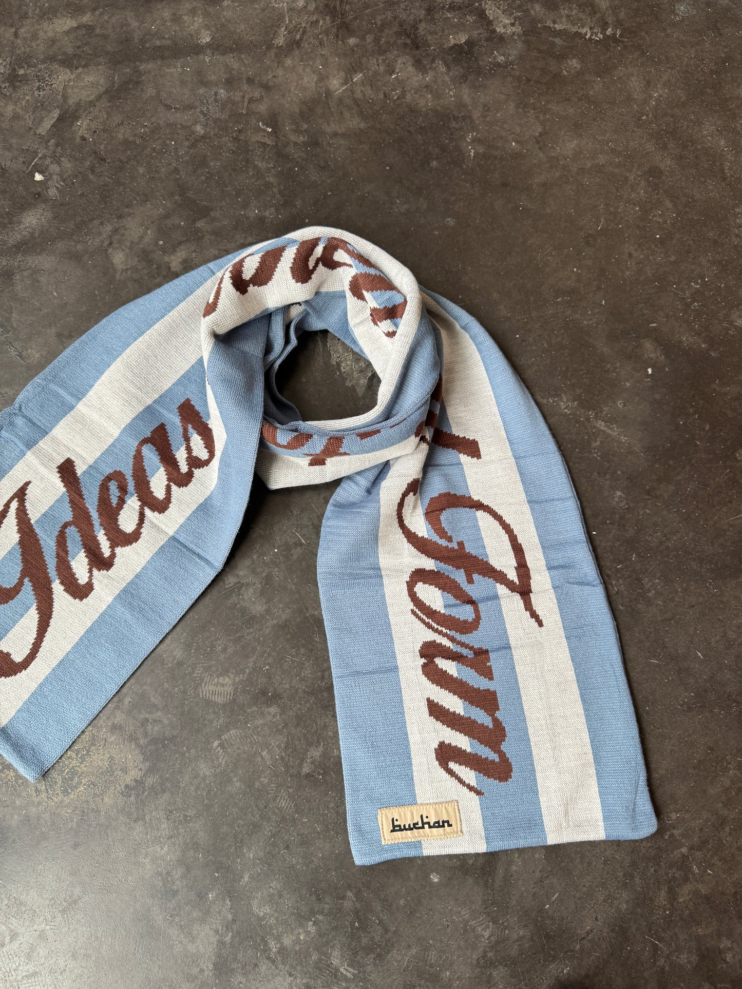 Quote Scarf - Blue/White