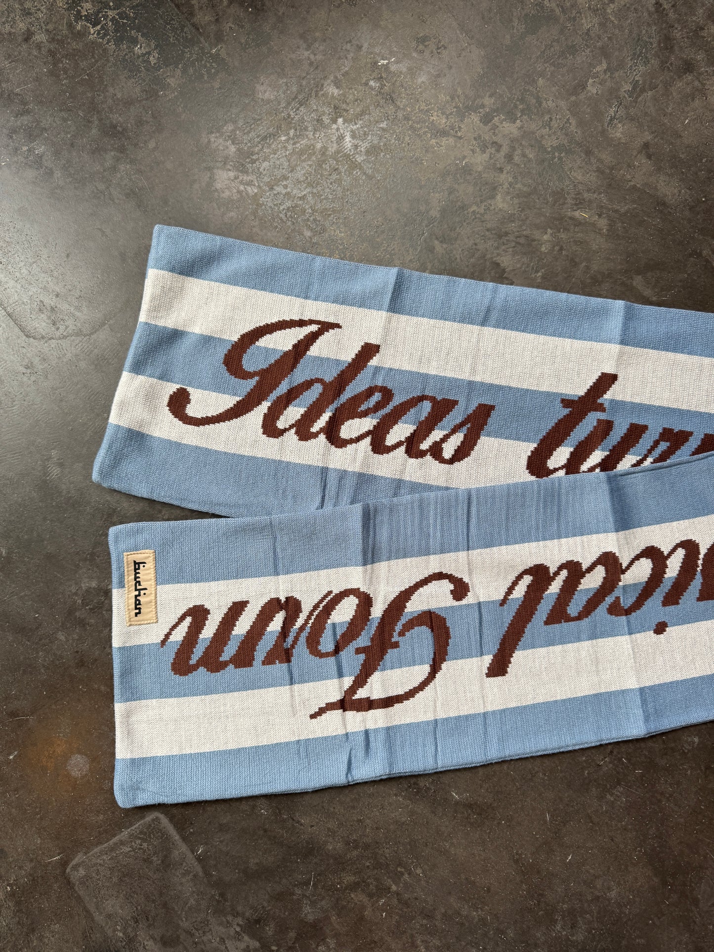 Quote Scarf - Blue/White