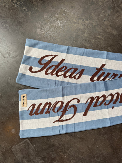 Quote Scarf - Blue/White