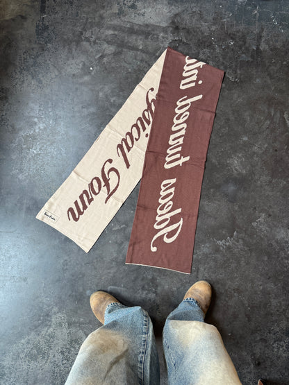Quote Scarf - Brown
