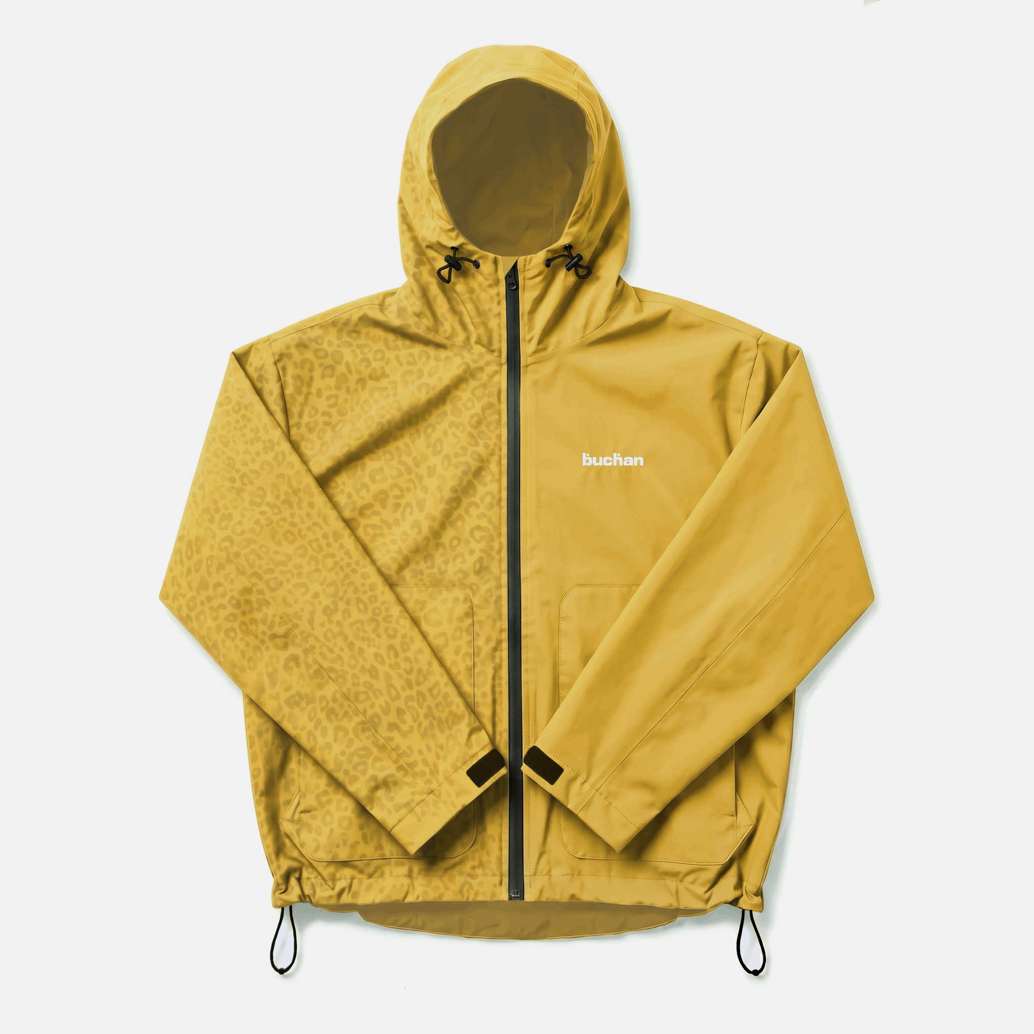 Water Reactive Cheetah Rain Jacket in Yellow