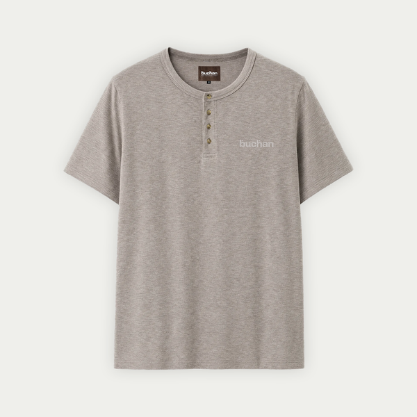 Henley T-Shirt in Dark Beige