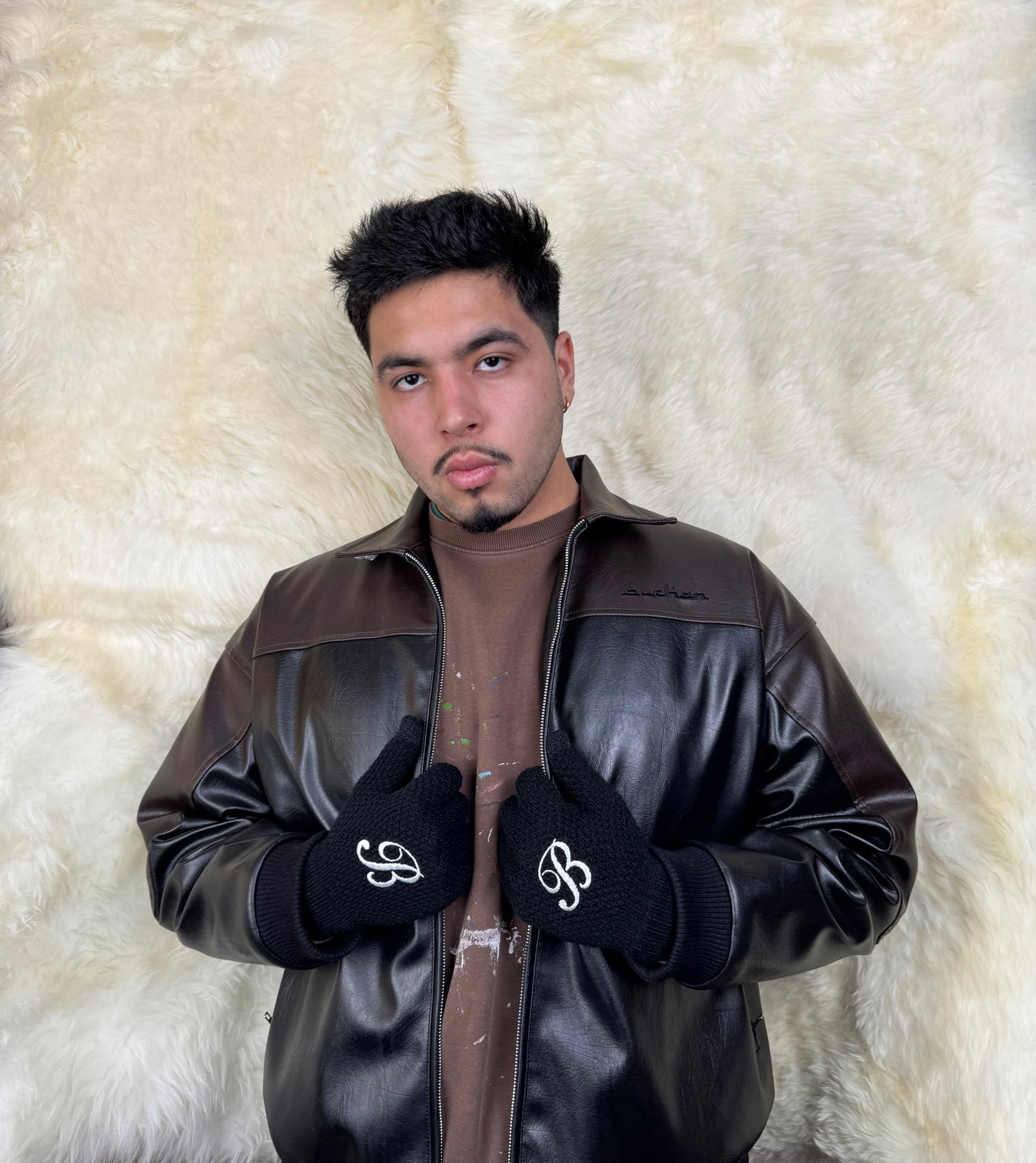 Leather Jacket - Black/Brown