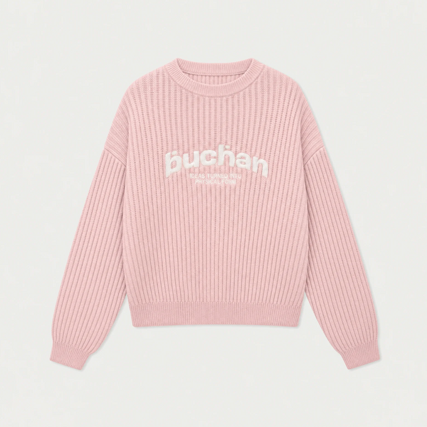 Ribbed Knit Sweater in Pink