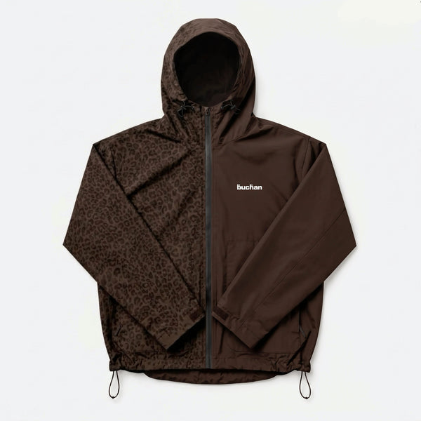 Water Reactive Cheetah Rain Jacket in Brown
