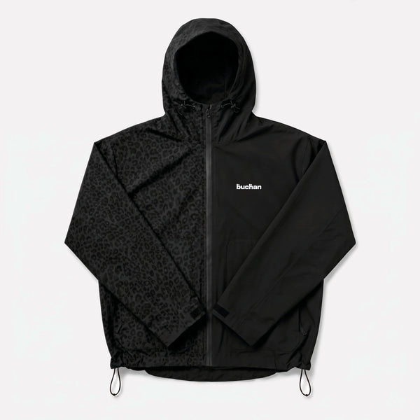 Water Reactive Cheetah Rain Jacket in Black