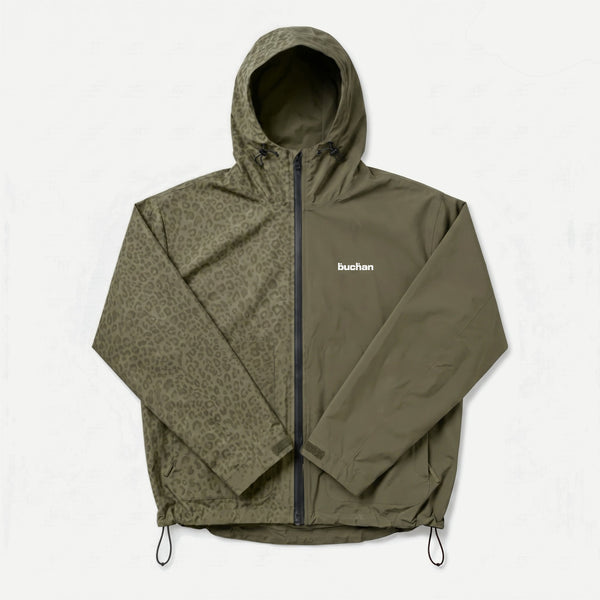 Water Reactive Cheetah Rain Jacket in Green